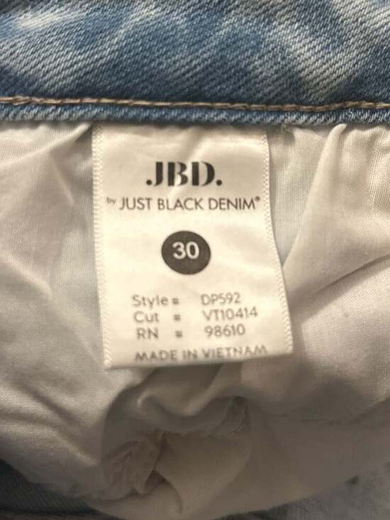 JBD Just Black Blue Sz 30 Distressed Denim Jeans - Picture 3 of 5